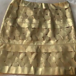 Gold pencil skirt